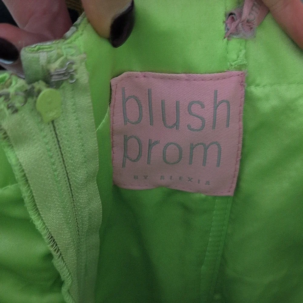 Blush Prom Green Floral Strapless Prom Gown - Picture 2 of 12